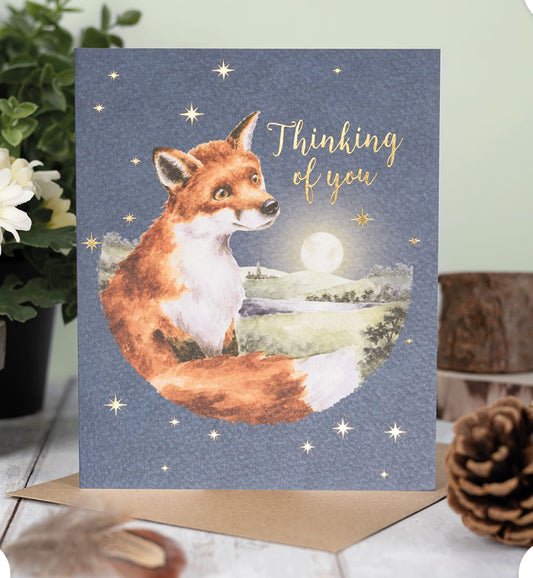 Stargazing Fox Card